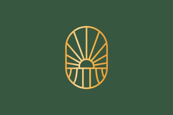Abstract Dawn Logo Linear Gold Brand Graphics