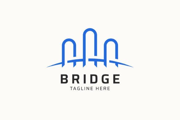 Abstract Linear Bridge Logo Graphics
