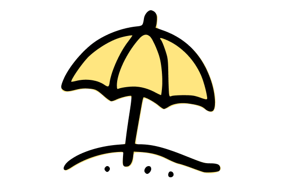 Beach Umbrella Sunny Vacation Day Graphics
