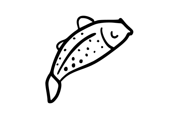 Black Outline Fish Graphics for Local Branding