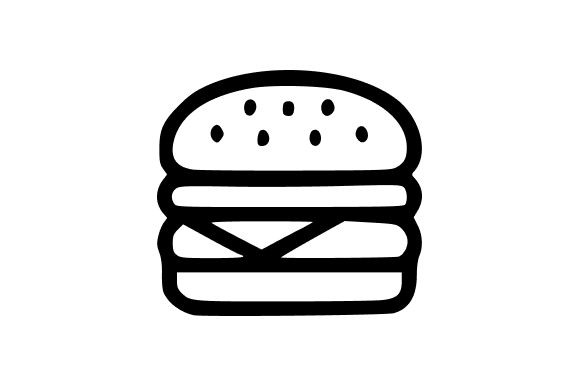 Classic Burger Outline Vector Graphics