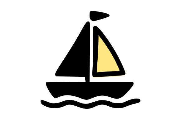Classic Sailboat on Blue Water Graphics