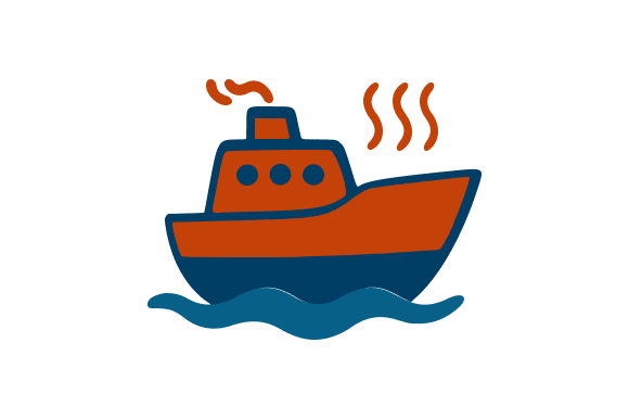 Ferry Boat Clip Art Cartoon Flat Graphics