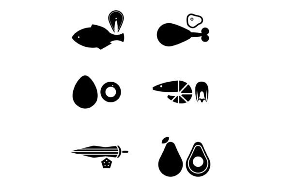 Food Cuts Assortment Graphics for Digital Sellers