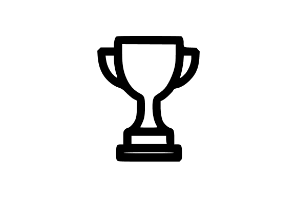Golden Trophy Cup Outline for Sports Graphics