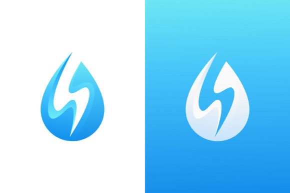 Letter S Logo Water Drop Natural Purity
