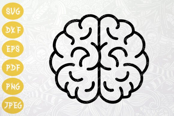 Minimal Brain Icon SVG for Mental Health