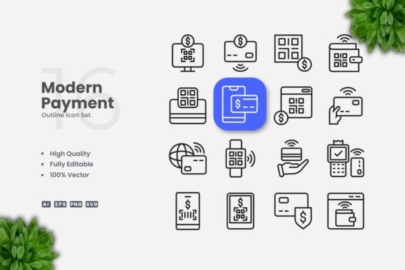 Modern Payment Outline Icons