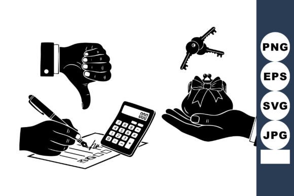 Monochrome Finance Icons Set for Modern Branding