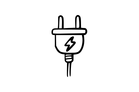 Power Plug with Lightning Bolt
