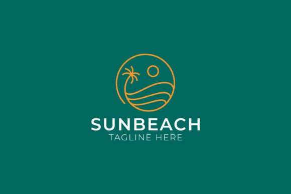 Revitalize Your Brand with Sun Beach and Palm Tree Logo Badge